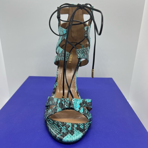 Aquazzura Hollywood Turquoise snakeskin pump - Picture 2 of 6